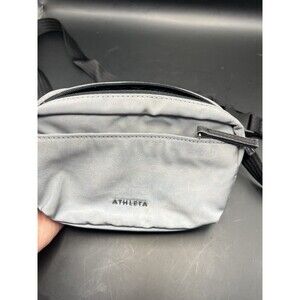 Athleta Shoulder Bag Fanny Pack Grey With Black Features